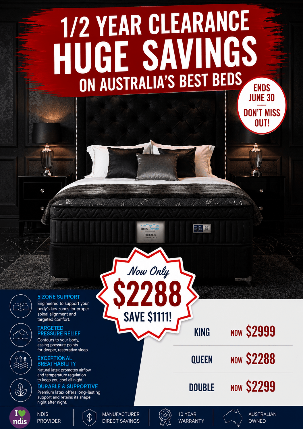Emperor Luxury Mattress - Beds for Backs
