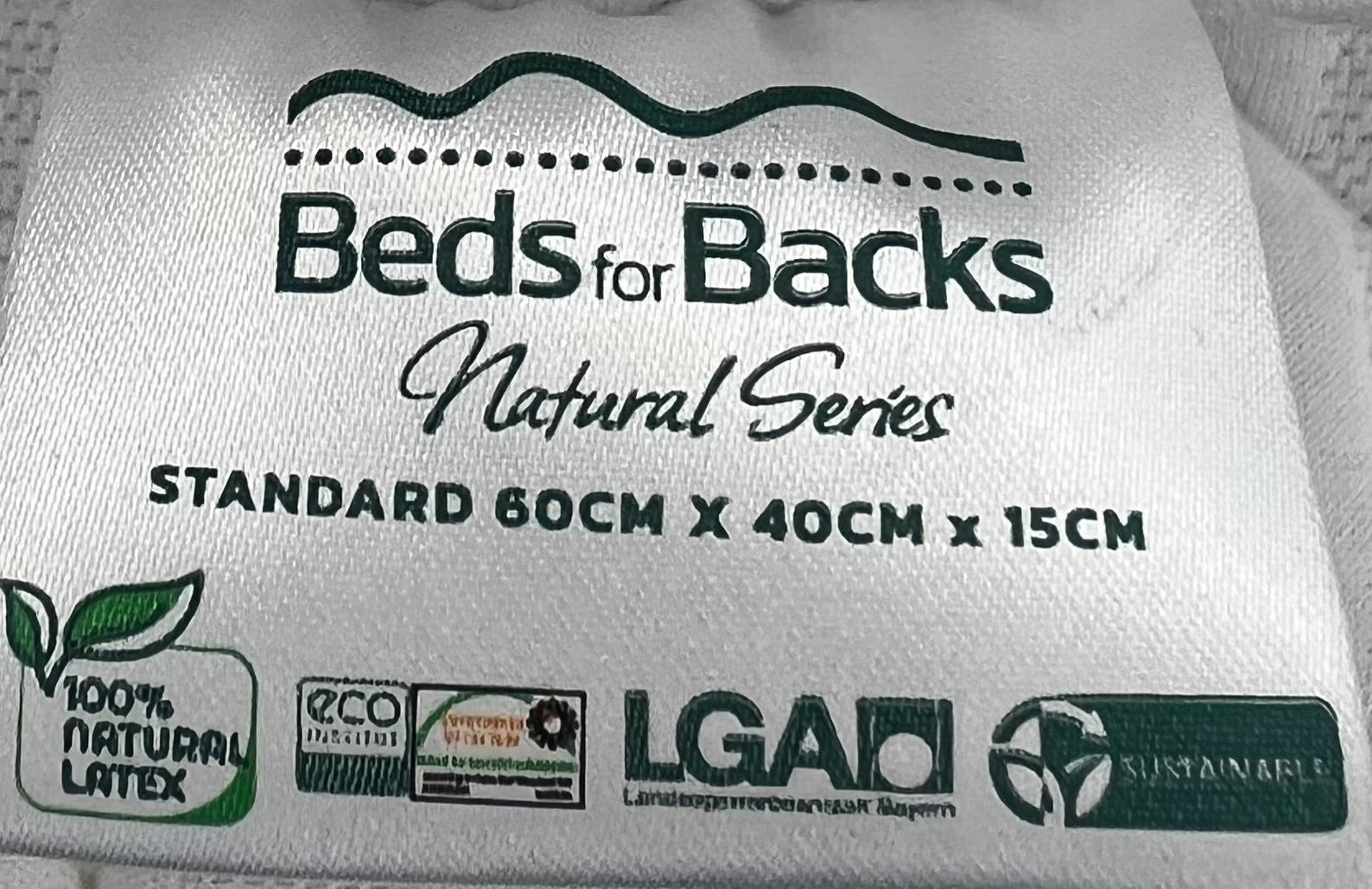ErgoLife Standard 100% Natural Latex Pillow 15cm - Beds for Backs