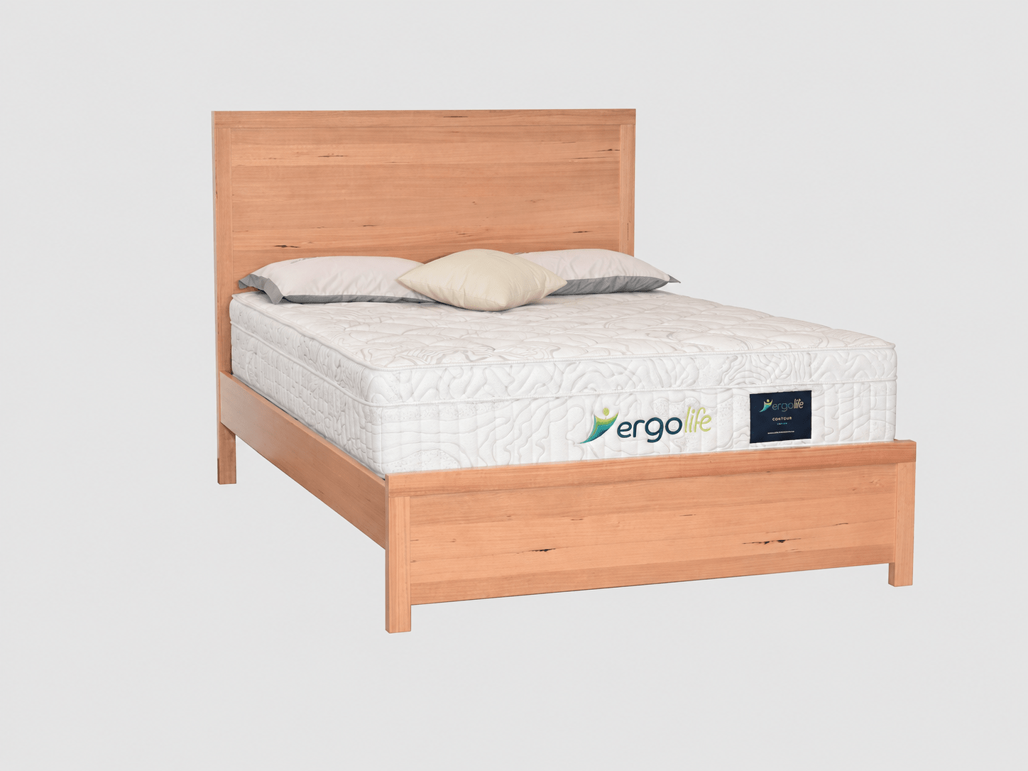 Fuji King Bed - Natural Timber - Beds for Backs
