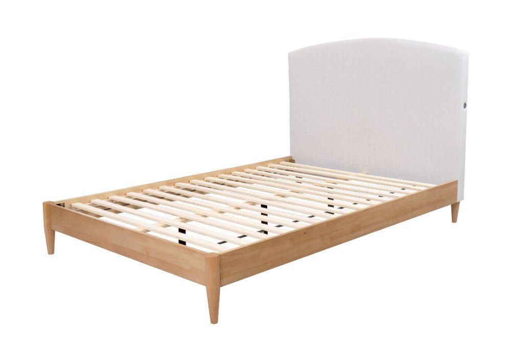 TILDA QUEEN BED W/UPH BH&USB CHARGER-SANDSTONE - Beds for Backs
