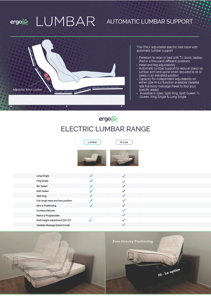 Ergolife Electric Bed - 4900 Lumbar