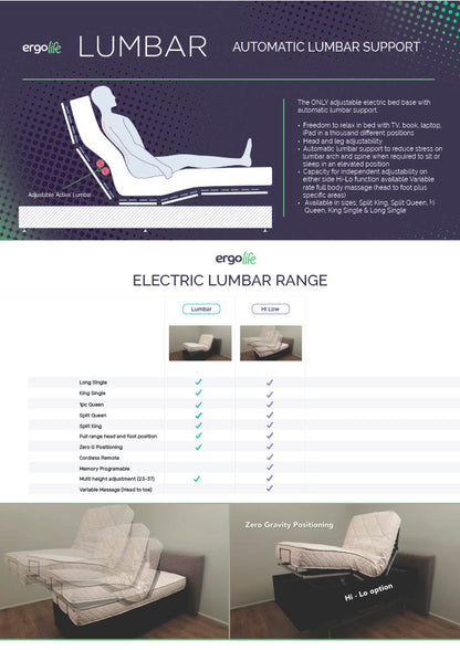 Ergolife Electric Bed - 4900 Lumbar