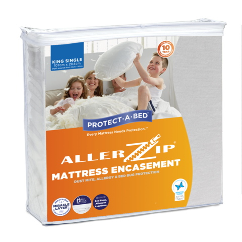 Allerzip Anti Allergy Mattress Protector -  King Single Size