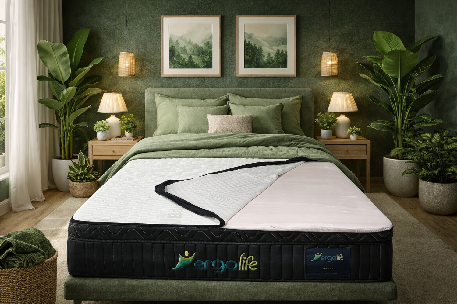 Ergolife Select 5 Zone, Changeable comfort levels; washable Bamboo with Copper Top cover