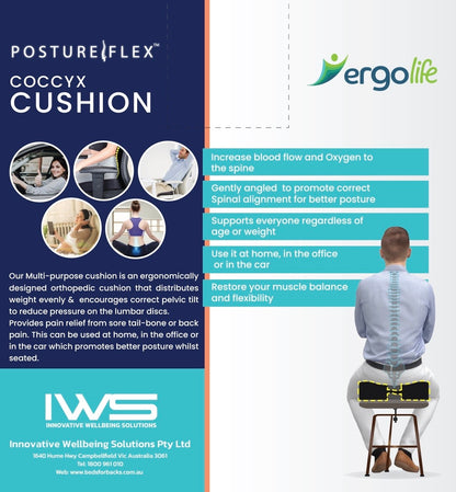 Ergolife Posture Flex Latex Coccyx Cushion