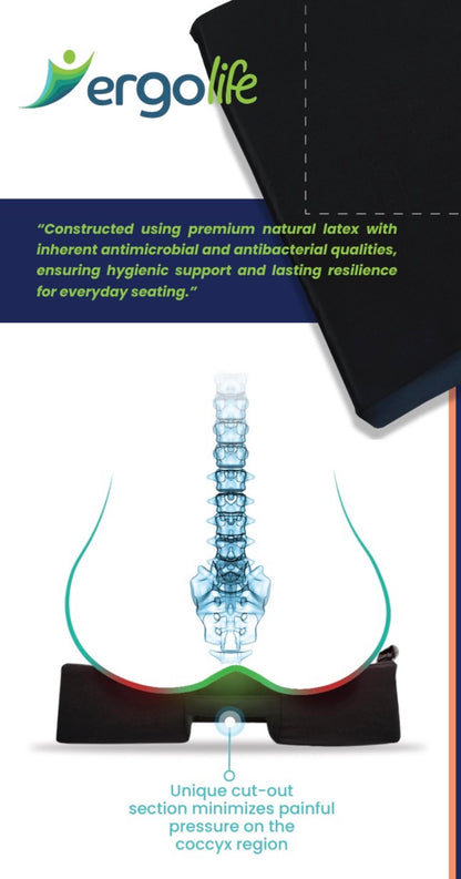 Ergolife Posture Flex Latex Coccyx Cushion