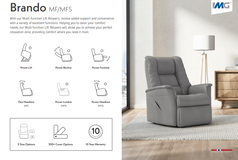 IMG Brando Multi function Lift Chair - Large Grey
