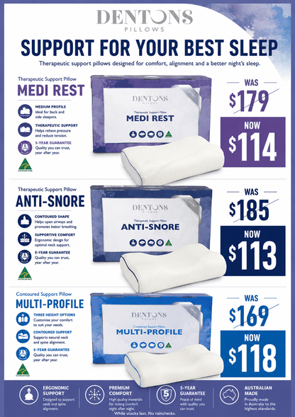 Dentons Anti Snore Pillow - Beds for Backs