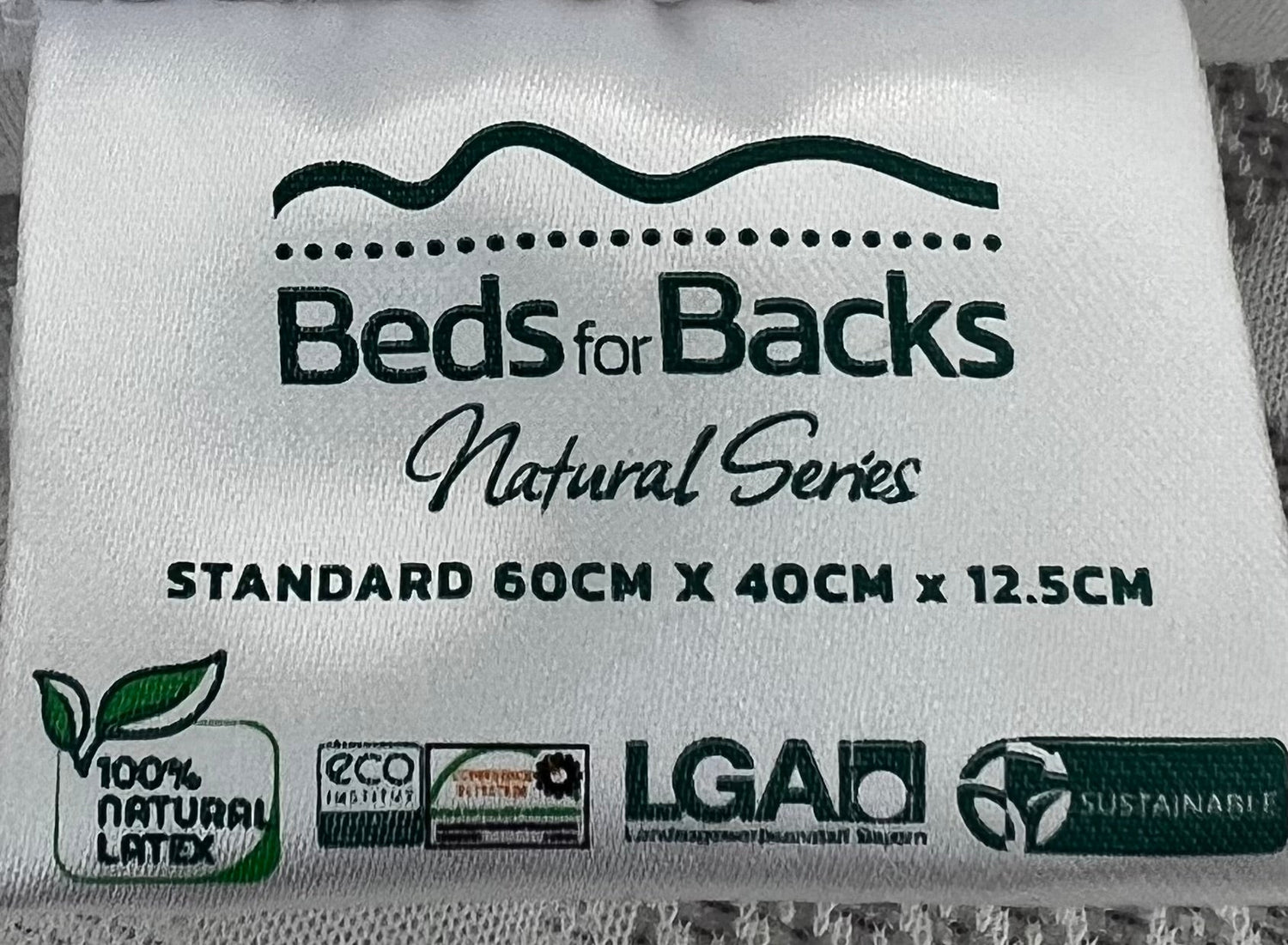 ErgoLife Standard 100% Natural Latex Pillow 12.5cm - Beds for Backs