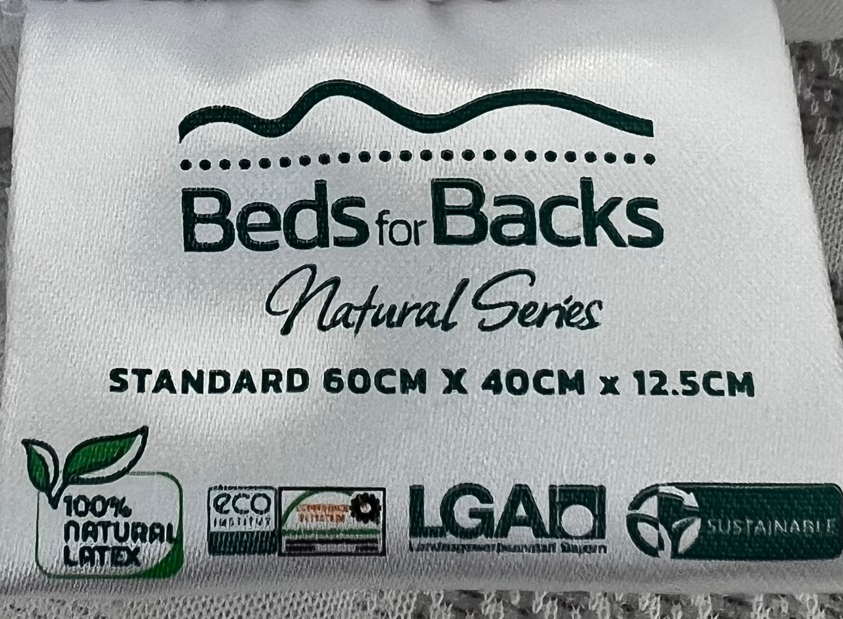 ErgoLife Standard 100% Natural Latex Pillow 12.5cm - Beds for Backs