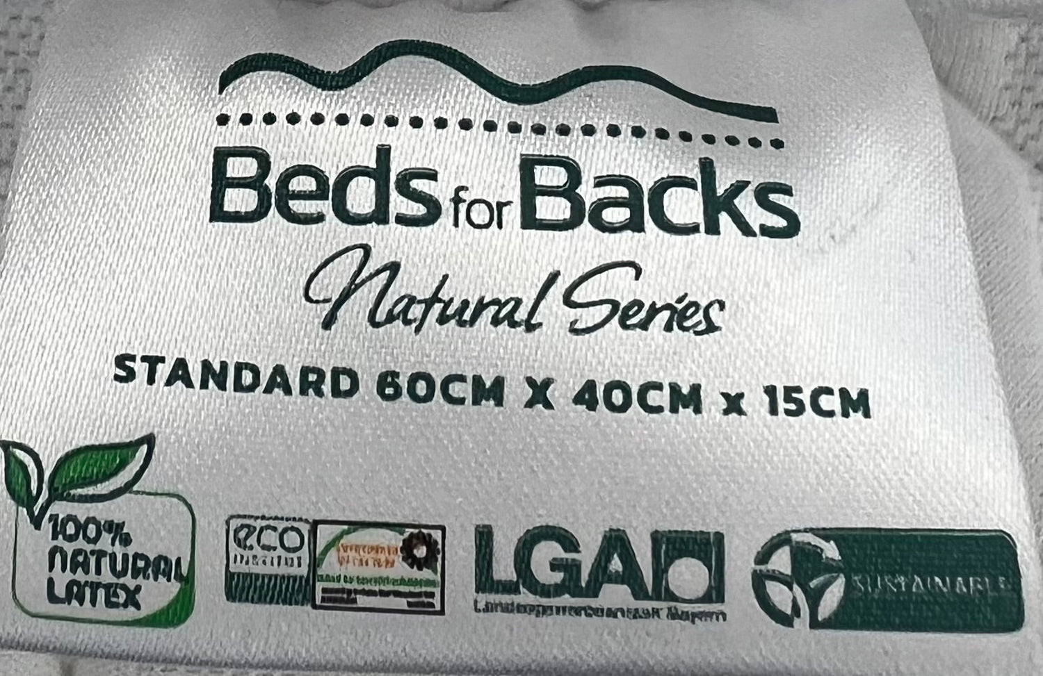 ErgoLife Standard 100% Natural Latex Pillow 15cm - Beds for Backs
