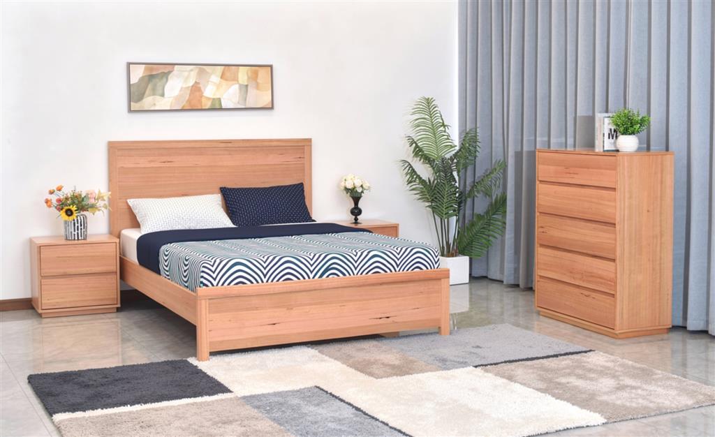 Fuji King Bed - Natural Timber - Beds for Backs