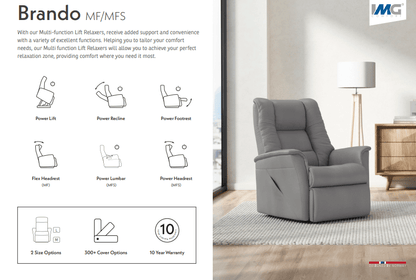 IMG Brando Multi function Lift Chair - Large Grey - Beds for Backs