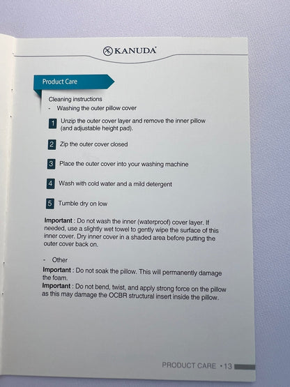 KANUDA® GOLD LABEL PRIMO AIR PILLOW - Beds for Backs