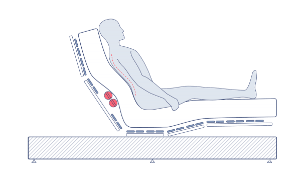 MLily Electric Bed - iActive 40M Lumbar - i40 - Beds for Backs