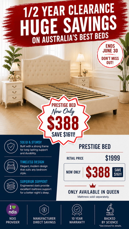 Mlily Prestige Soft Beige Bedhead and Base - Beds for Backs