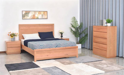 Fuji King Bed - Natural Timber